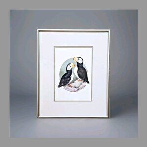 Tufted Puffins Framed & Matted Art Print Sue Coleman Artist